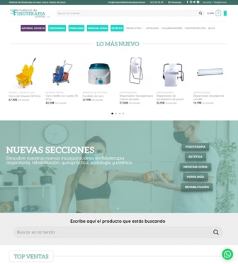 Página principal de web material de fisioterapia