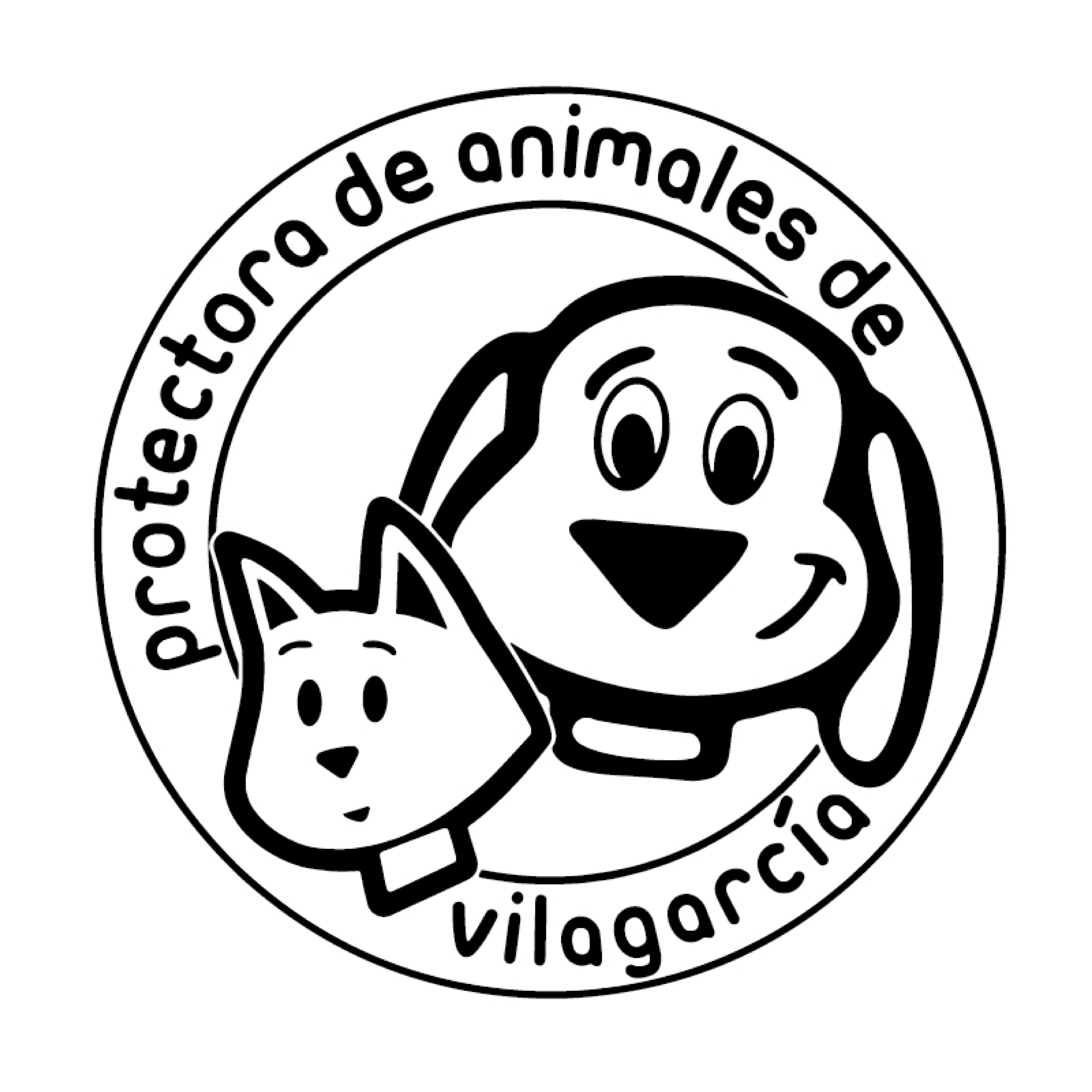 logo de la protectora de animales de Vilagarcía aparece un gato y un perro